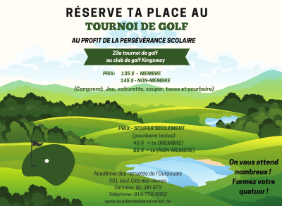 Tournoi de golf au profit de la persévérance scolaire - 2 juin 2025