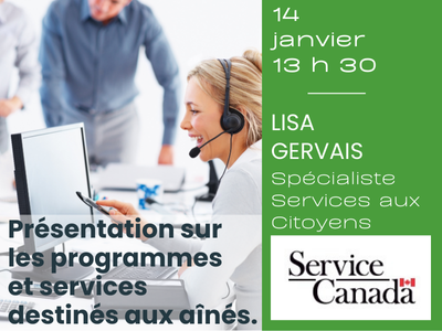 Services Canada - Pr&eacute;sentation sur les programmes et services destin&eacute;s aux a&icirc;n&eacute;s&period;