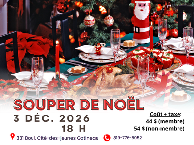 Souper de No&euml;l &agrave; l'ARO &lpar;Jeudi&comma; 18 h&rpar;